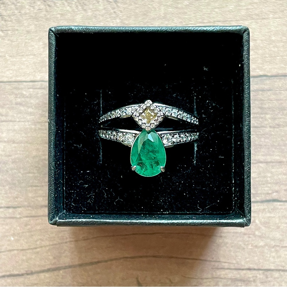Bomb Party May 2024 Ring “Magically Yours” Lab Created Emerald fused with Quartz